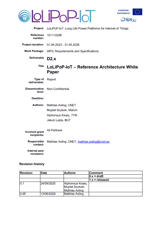 LoLiPoP-IoT Reterence Architecture White Paper